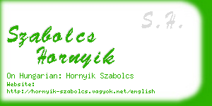 szabolcs hornyik business card